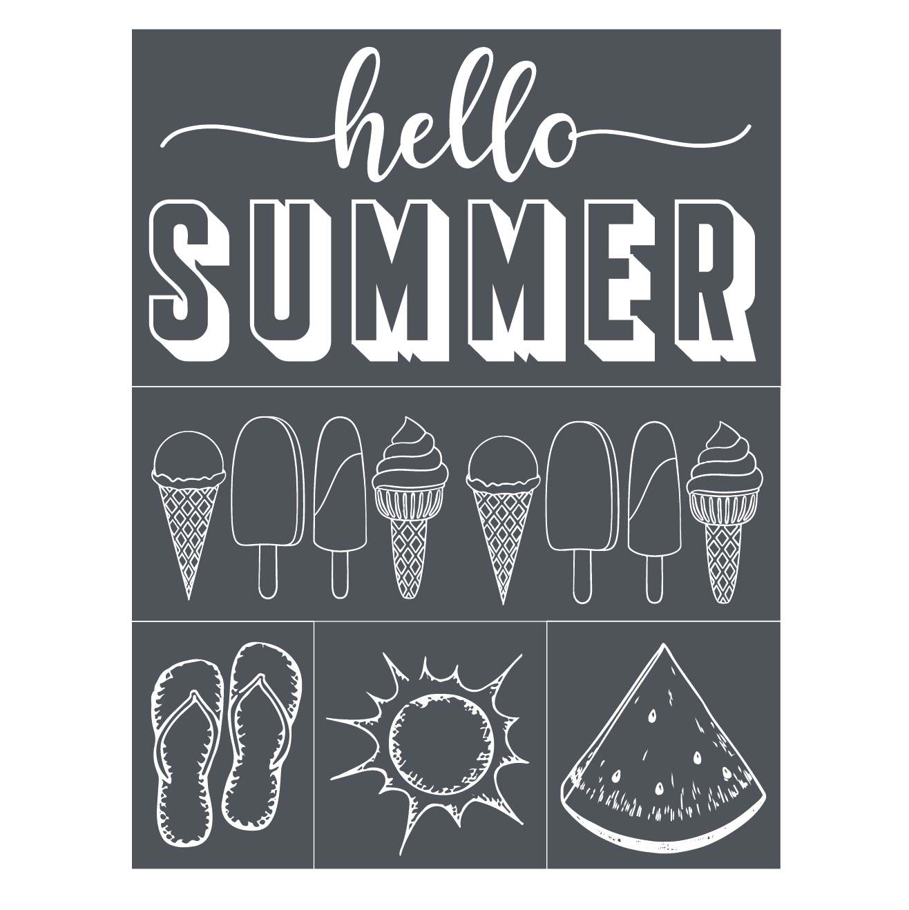 Hello Summer - Mesh Stencil 8.5x11
