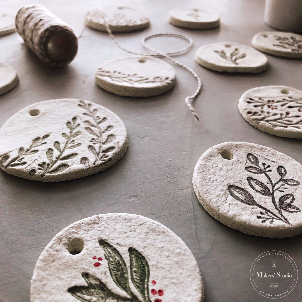 DIY SALT DOUGH GIFT TAGS | Using Clear Stamps and Gel Art Ink