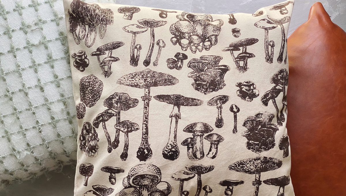 DIY Mushroom Patterned Pillow