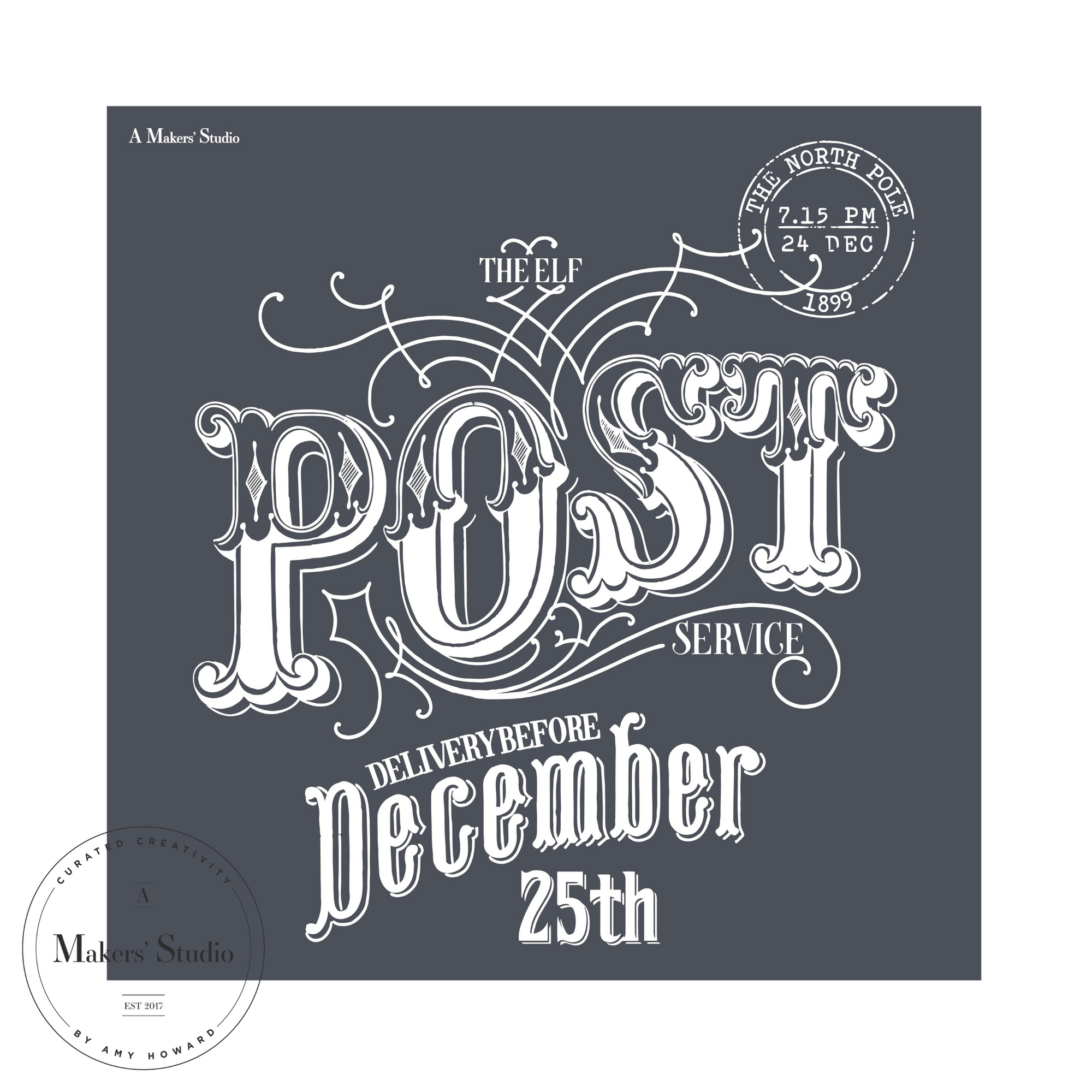 Elf Post Service - Mesh Stencil 12x12