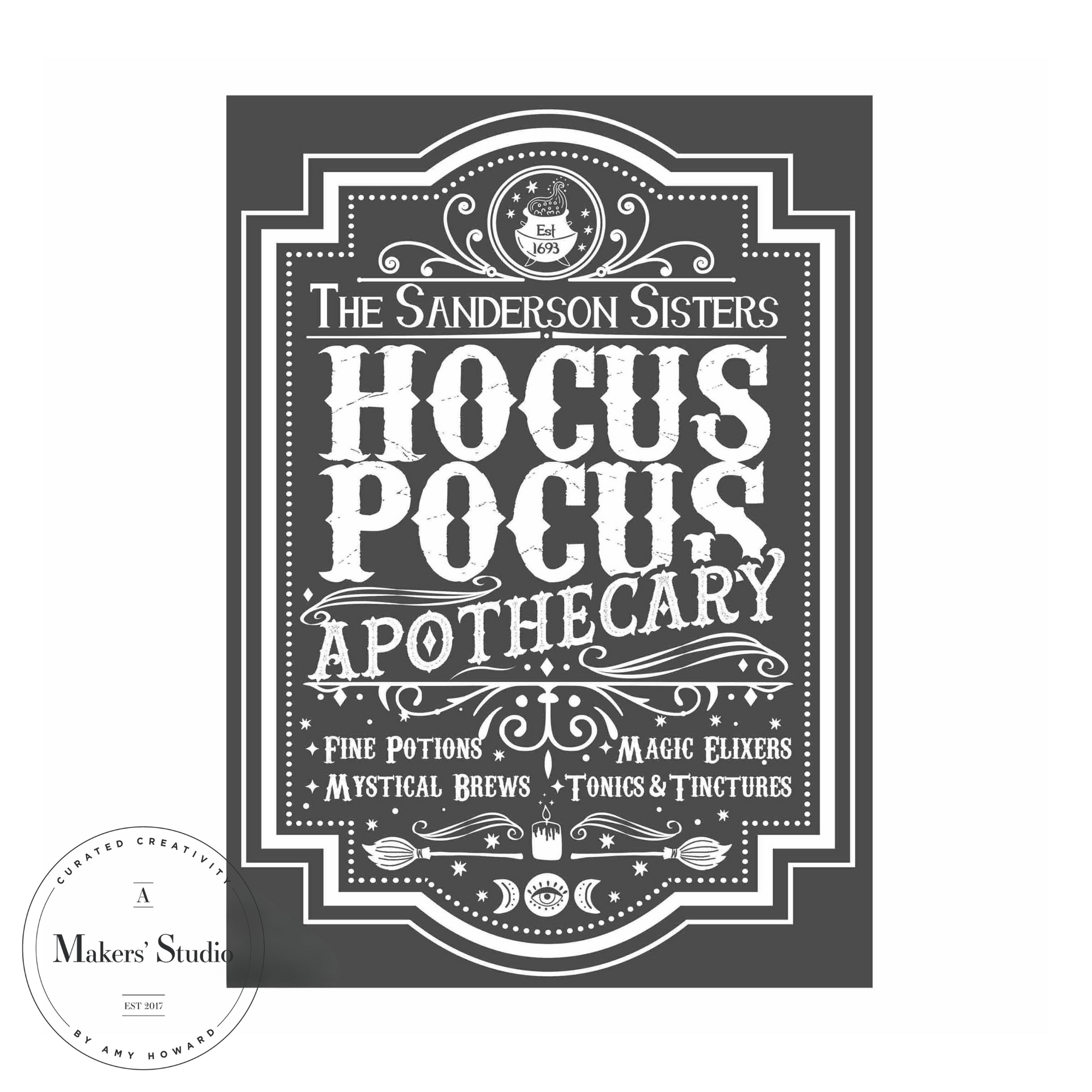 Hocus Pocus Apothecary - Mesh Stencil 12x18