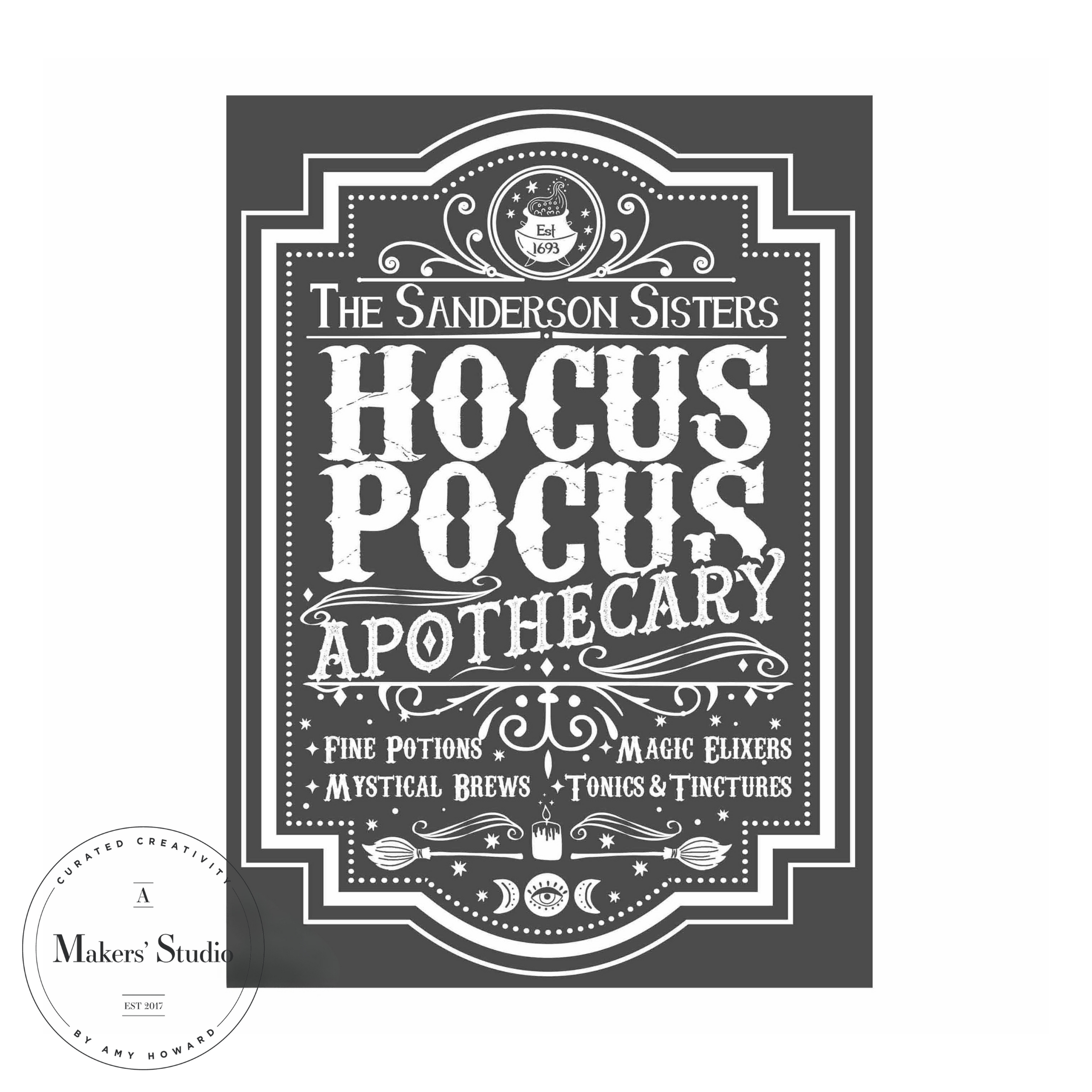 Hocus Pocus Apothecary - Mesh Stencil 12x18 - A Makers' Studio Store