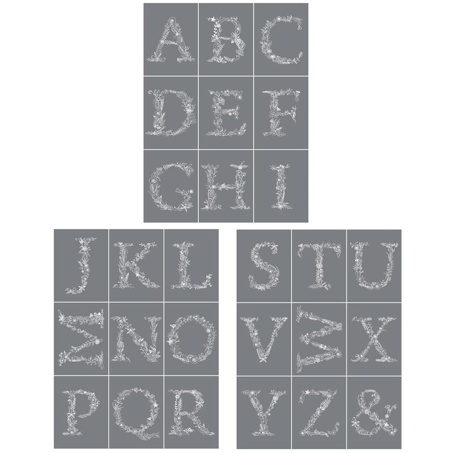 Alphabet 5 - Mesh Stencil 9x12