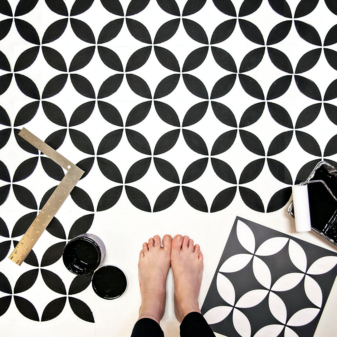 Floor Tile Petals - Mesh Stencil 12x12