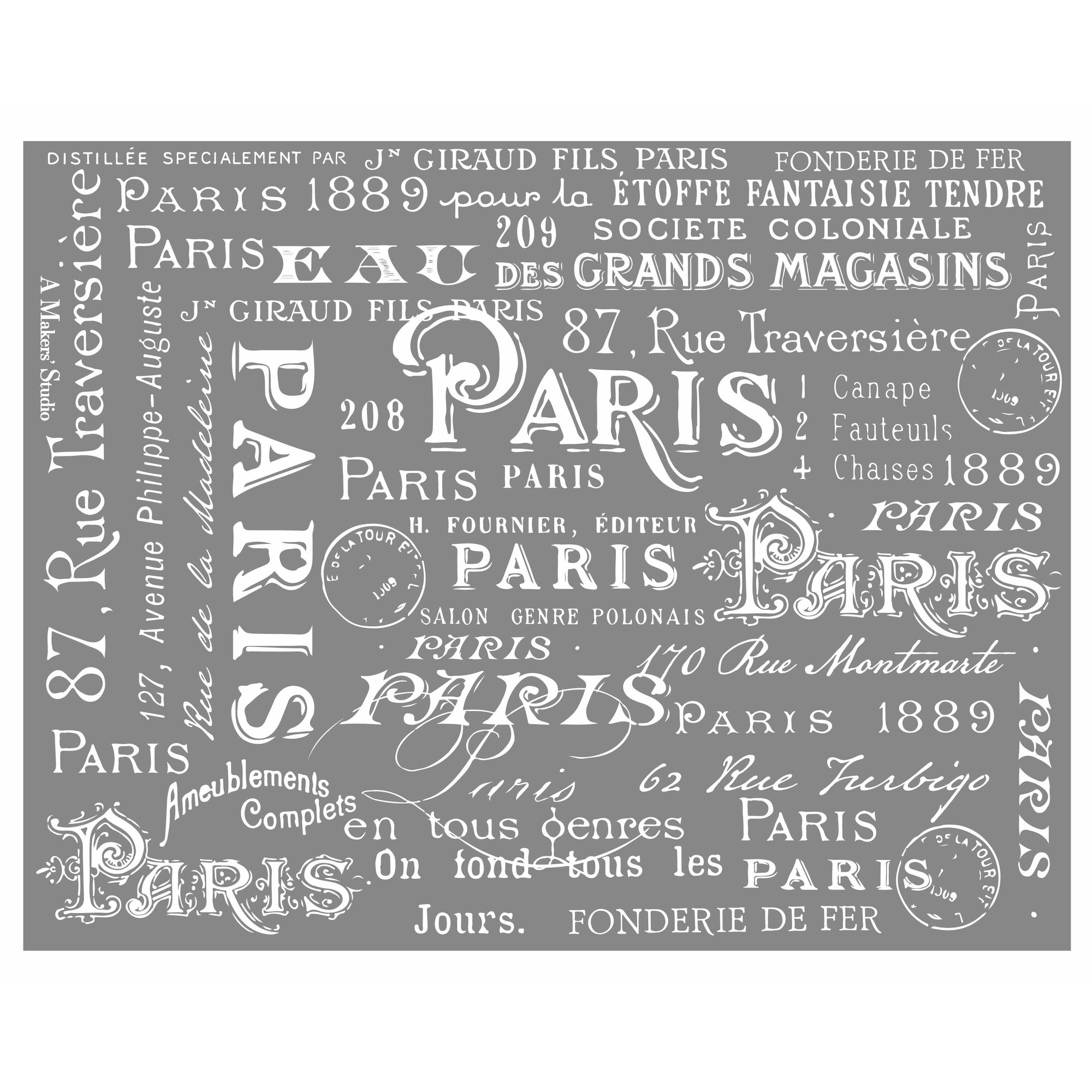 Paris Font - Mesh Stencil 8.5x11