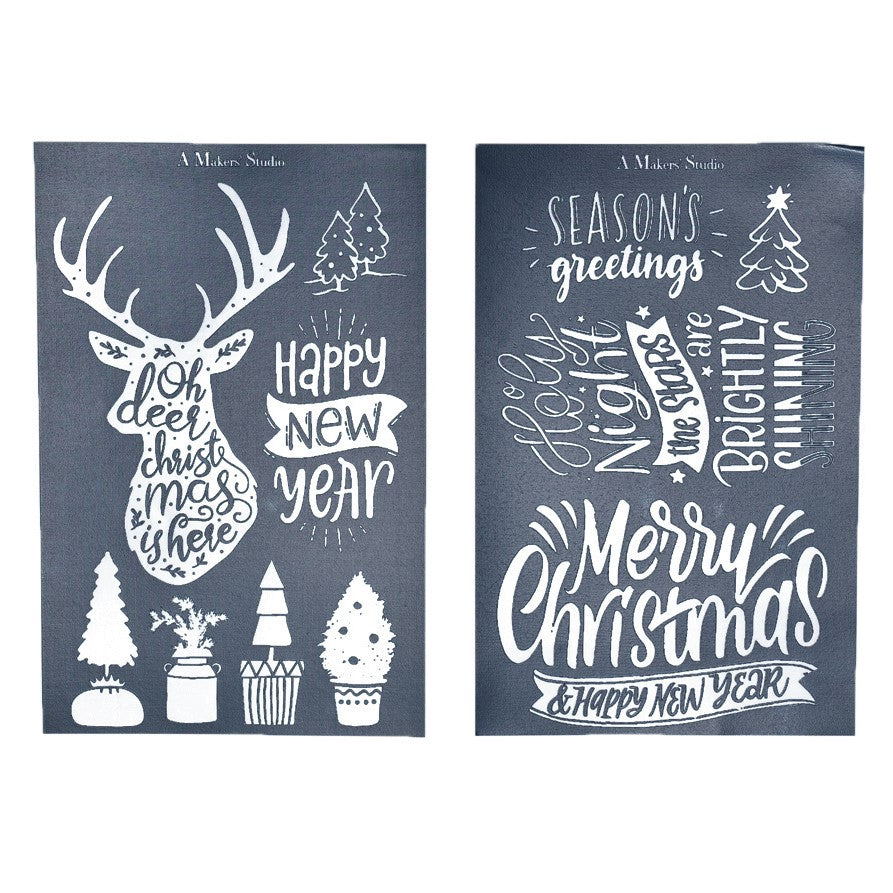 Oh Deer It's Christmas - Mesh Stencil 2 pack 5.5x8.5