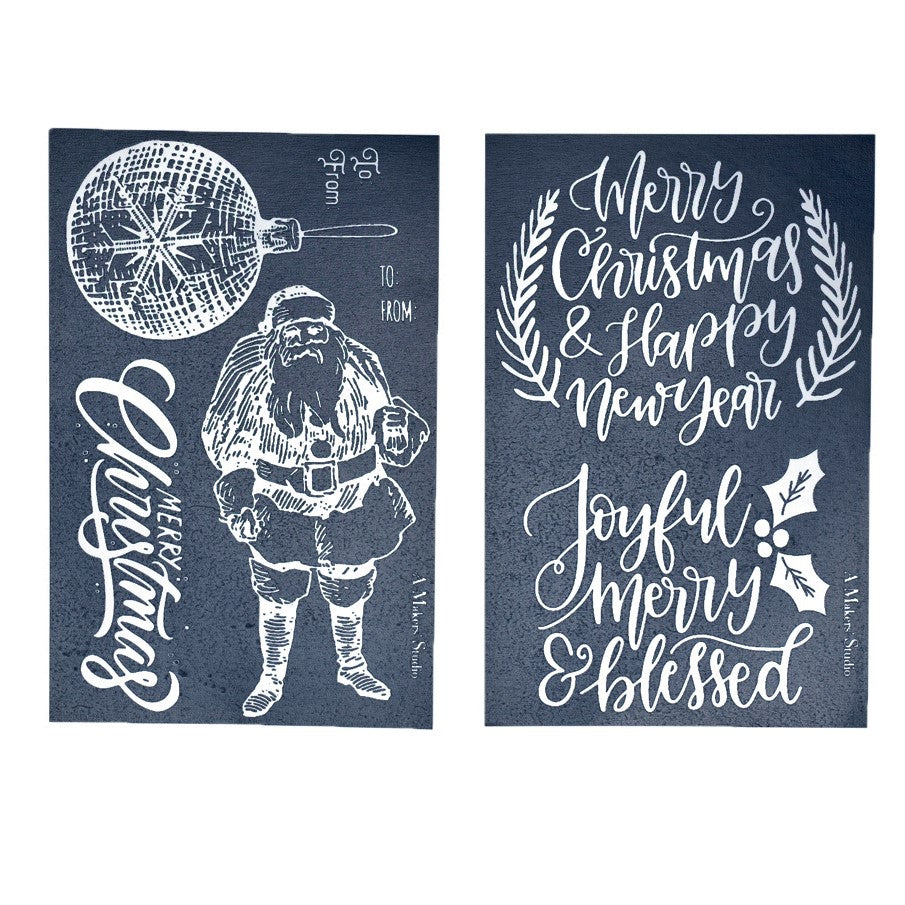 Vintage Christmas - Mesh Stencil 2 pack 5.5x8.5