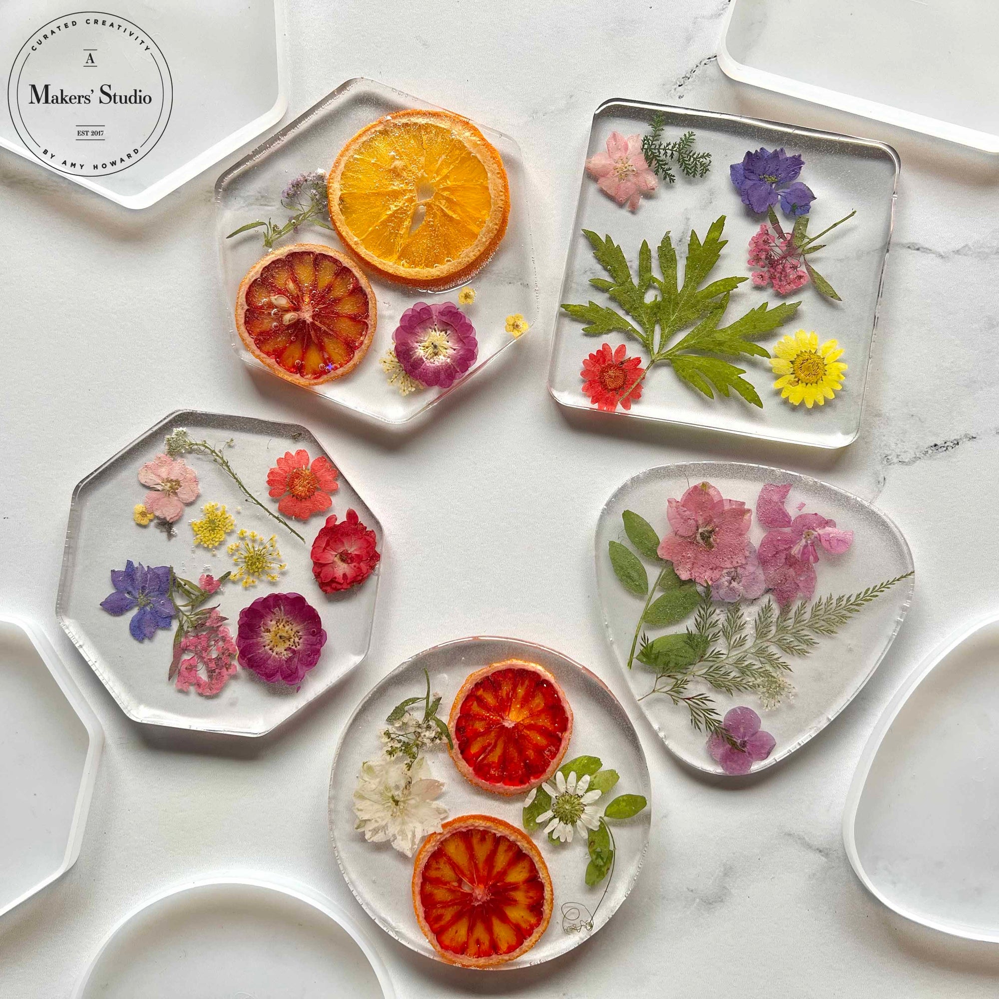 Fruit & Flowers Coaster Resin Kit
