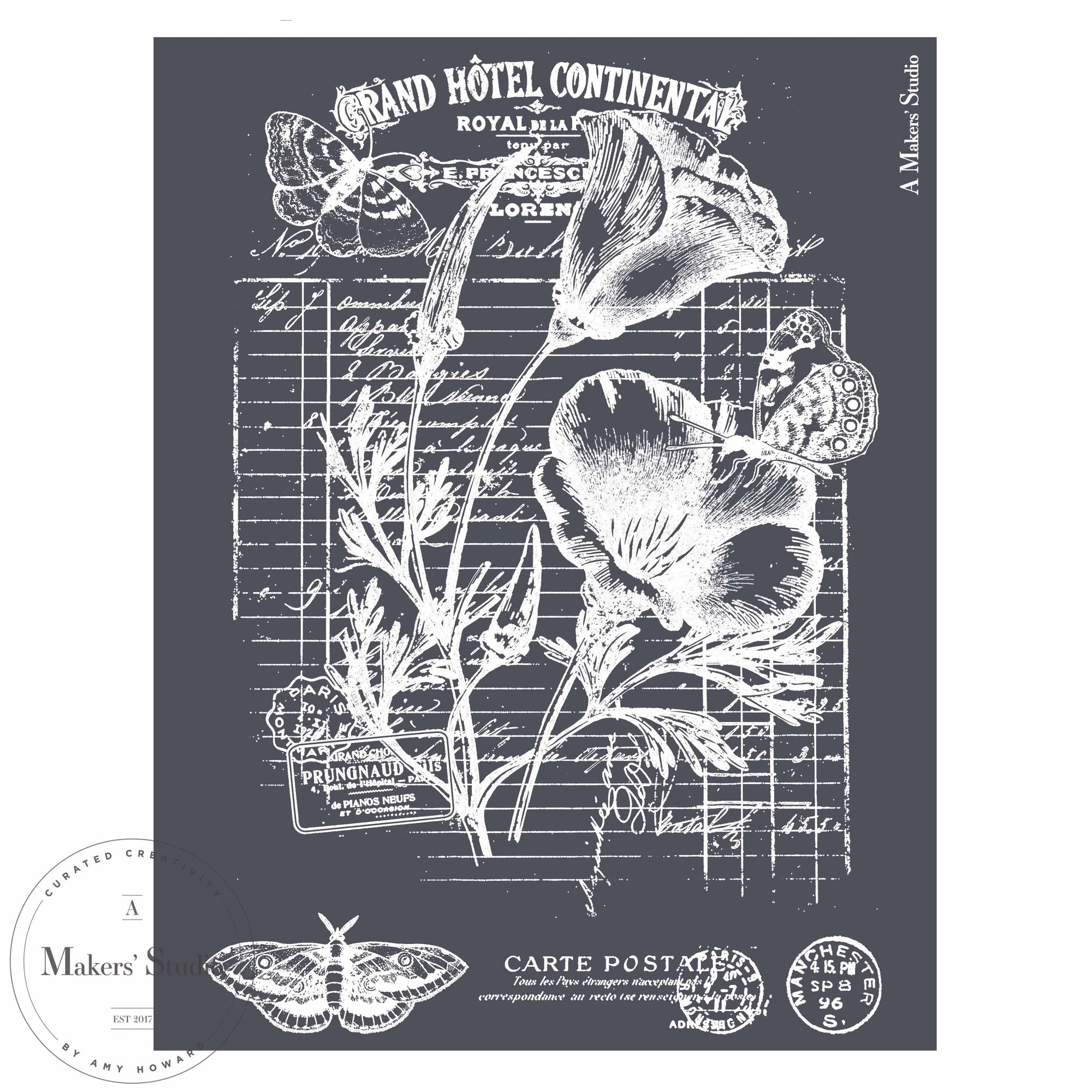 Flower Invoice - Mesh Stencil 8.5x11