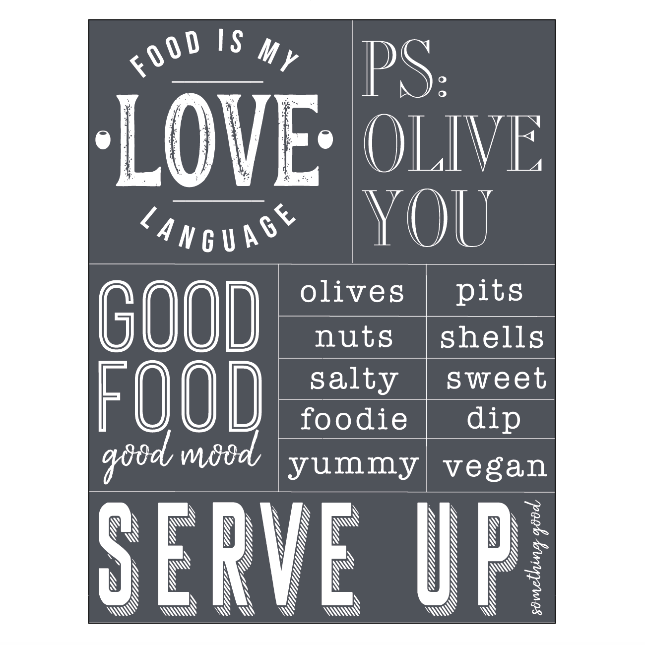 Food is My Love Language - Mesh Stencil 8.5x11