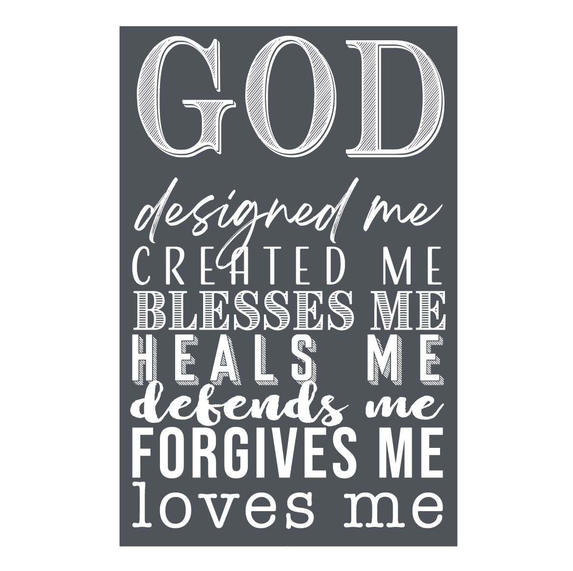 God Designed You - Mesh Stencil 5.5x8.5