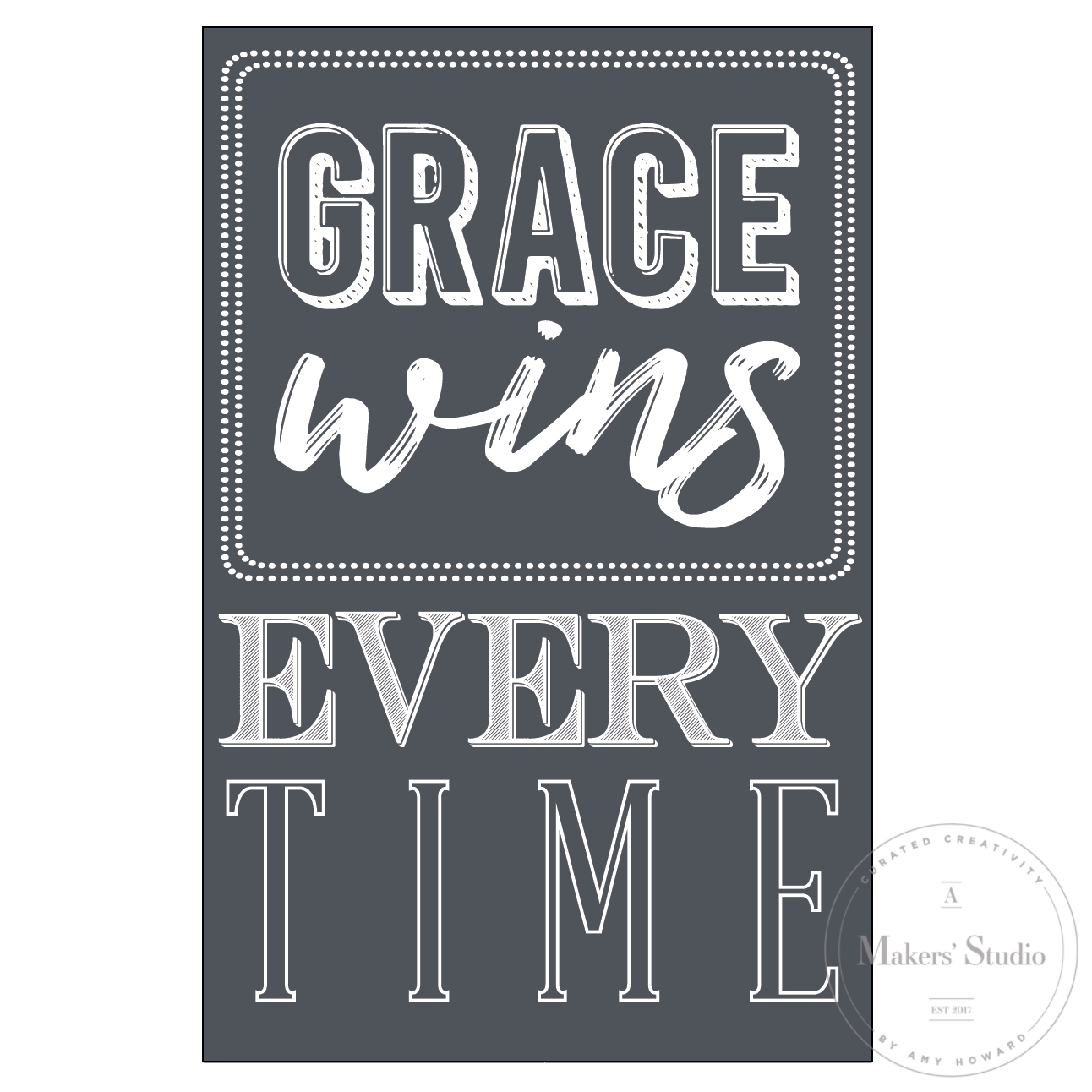 Grace Wins - Mesh Stencil 5.5x8.5