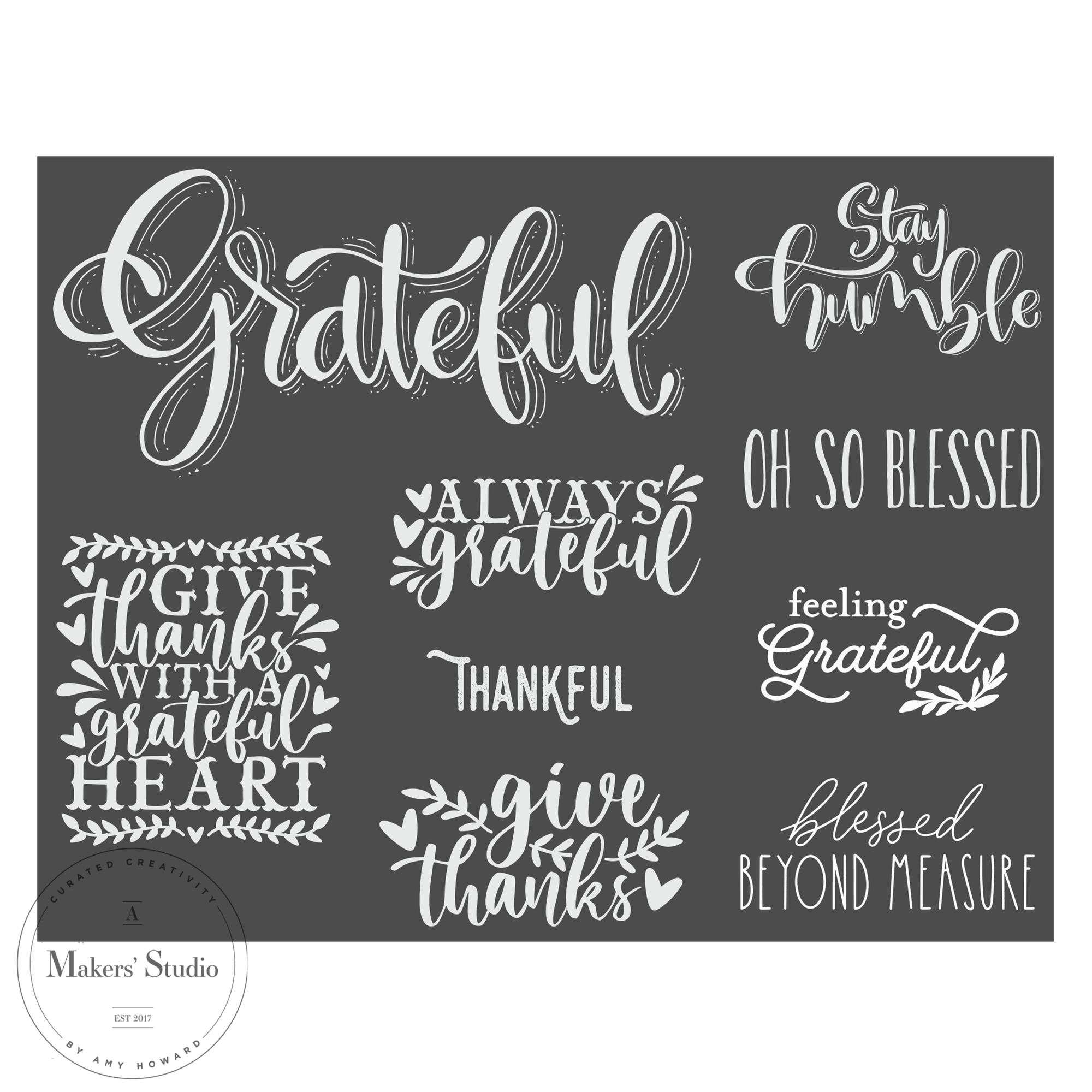 Grateful Quotes - Mesh Stencil 8.5x11