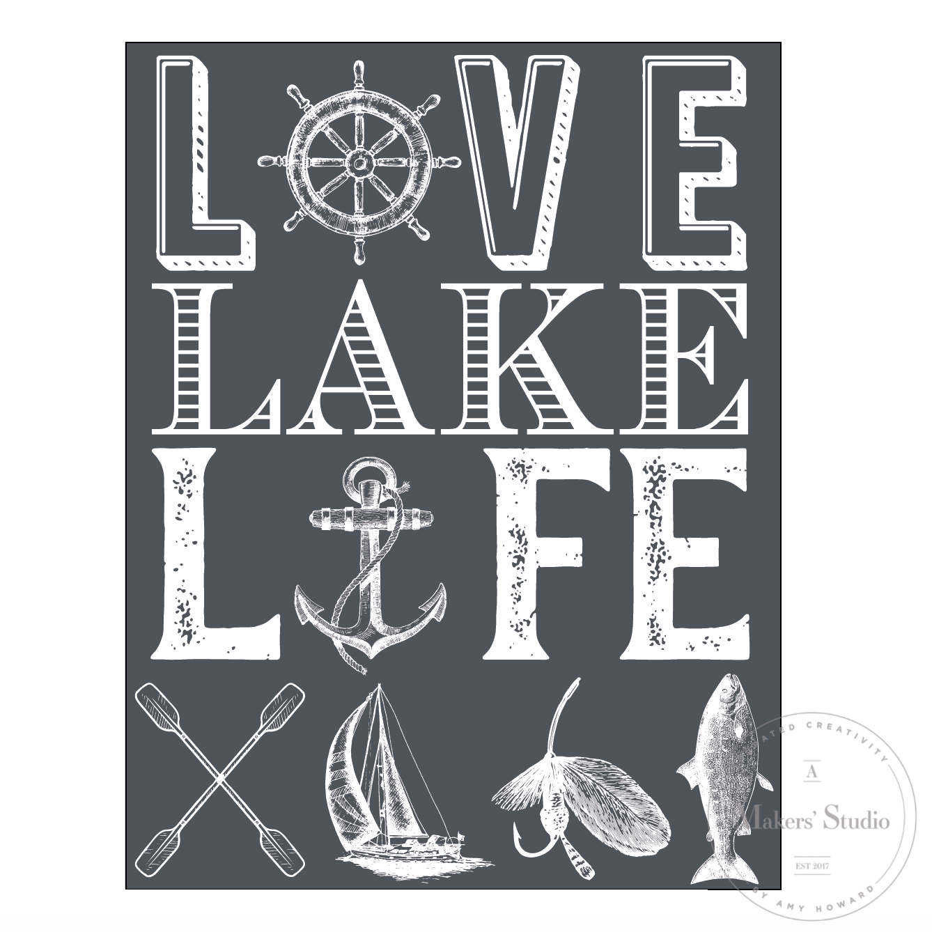 Lake Life - Mesh Stencil 8.5x11