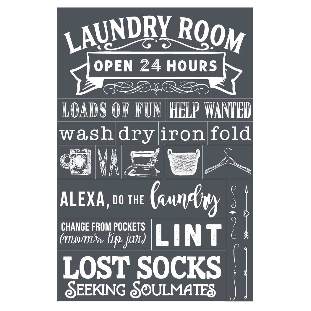 Laundry Room - Mesh Stencil 12x18