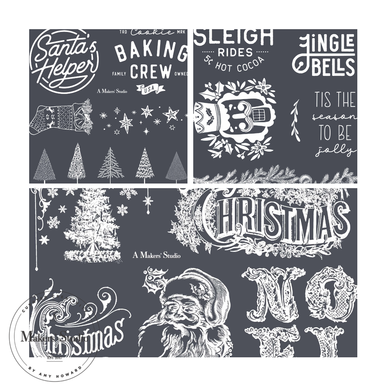 Vintage Christmas Stencil Bundle