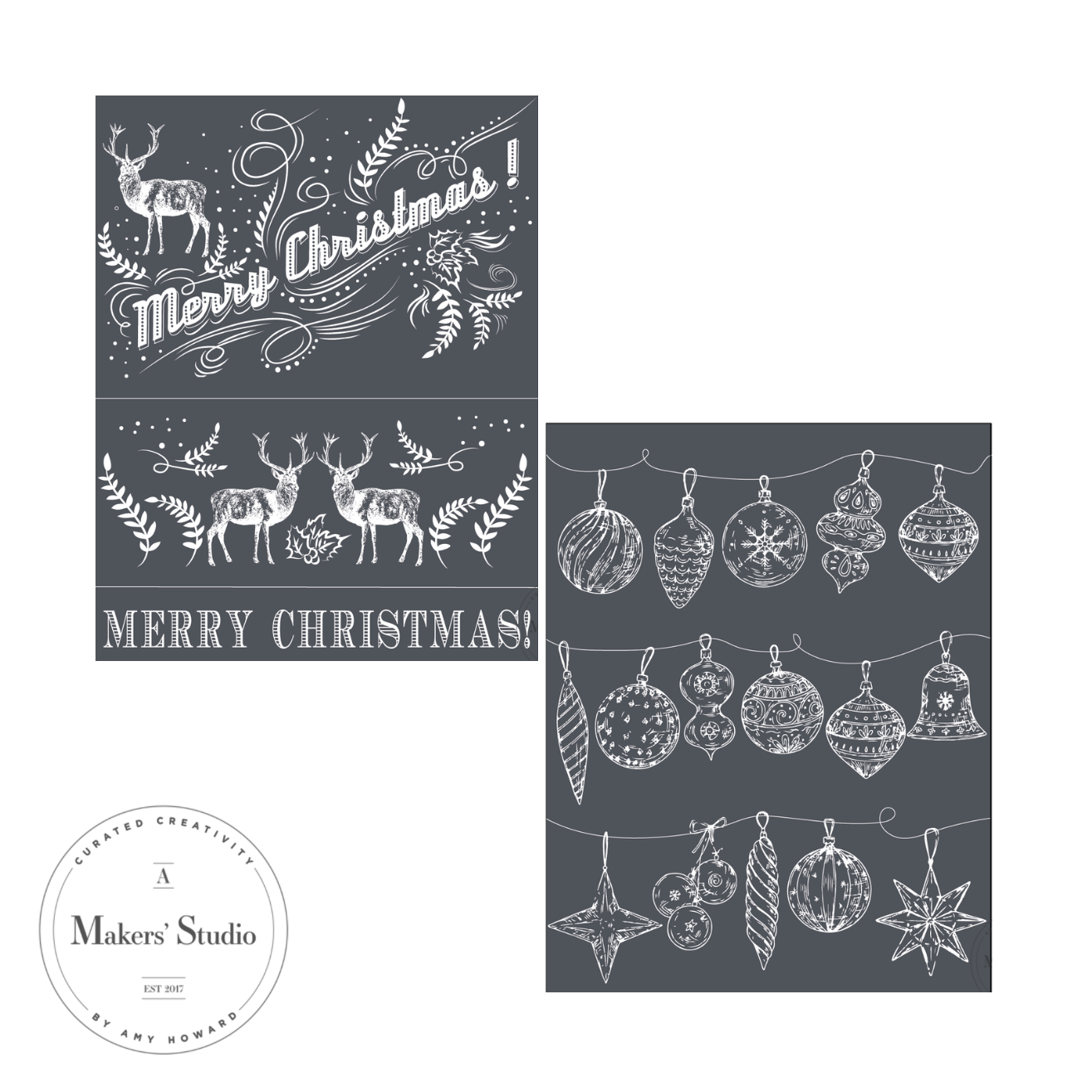Ornaments + Reindeer Stencil Bundle