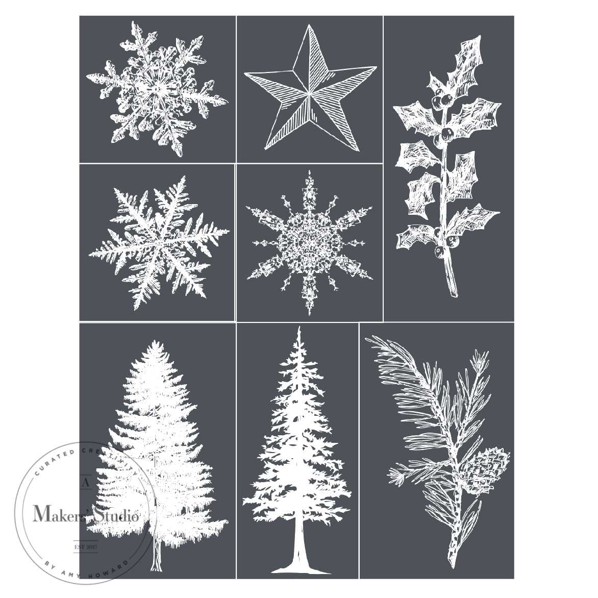 Snowflakes - Mesh Stencil 8.5x11