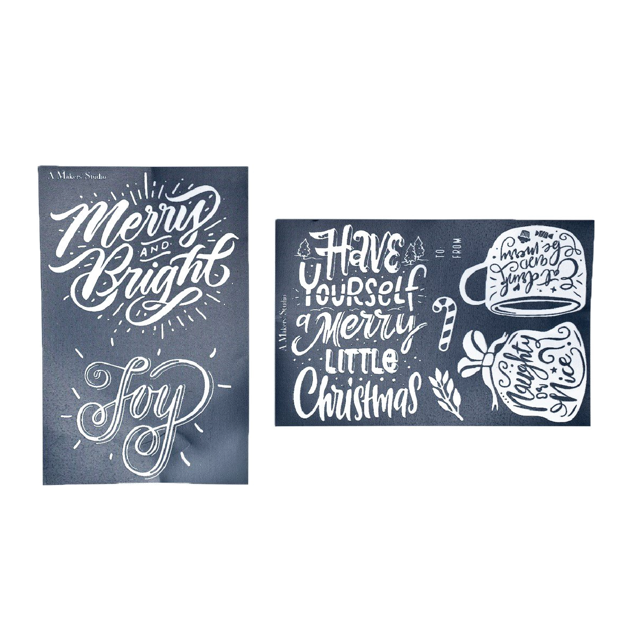 Naughty or Nice - Mesh Stencil 2 pack 5.5x8.5