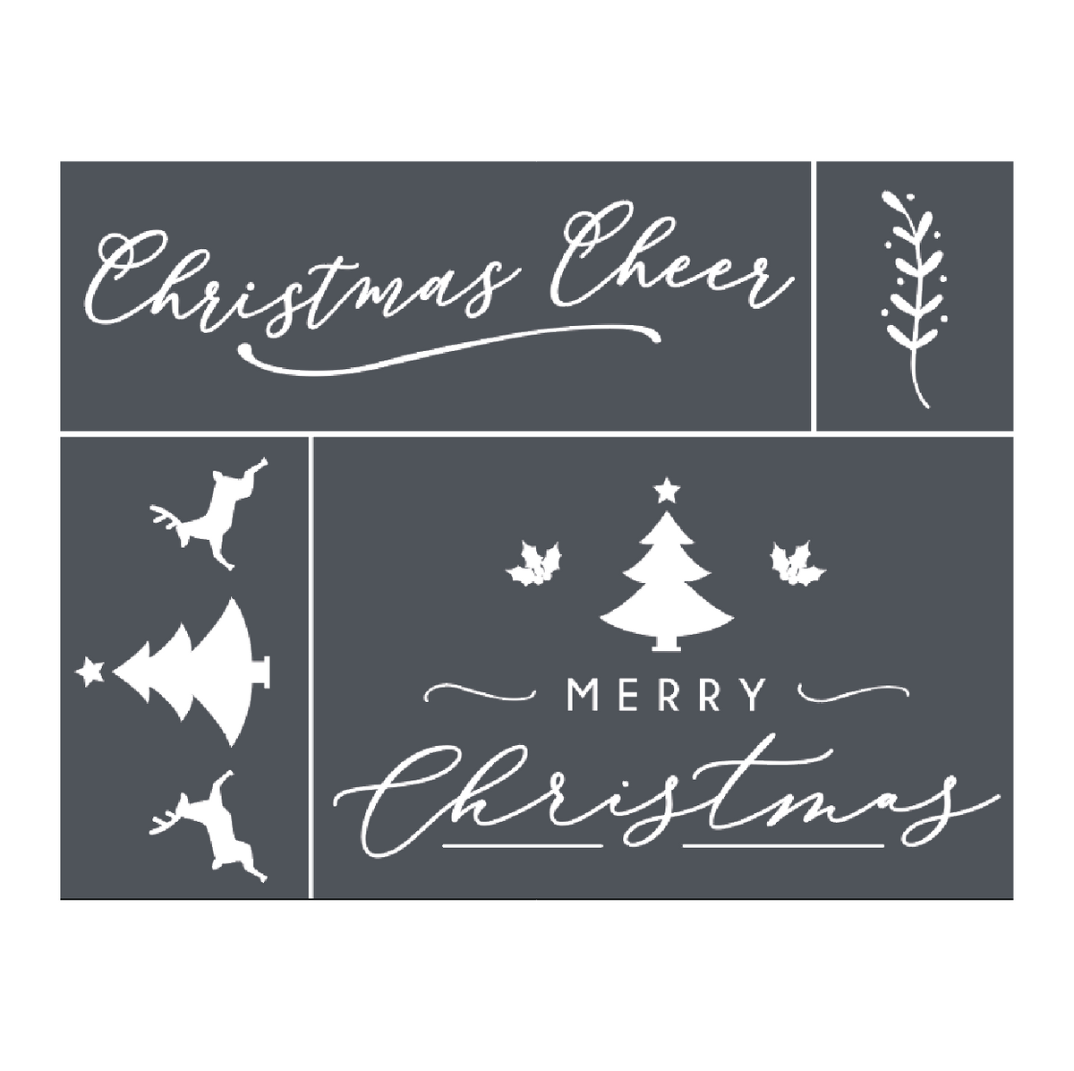 Wholesale BENECREAT Merry Christmas Stencils 15.6x15.6cm Christmas Tree  Antlers Snowflake Stainless Steel Stencil for Drawings and Woodburning 