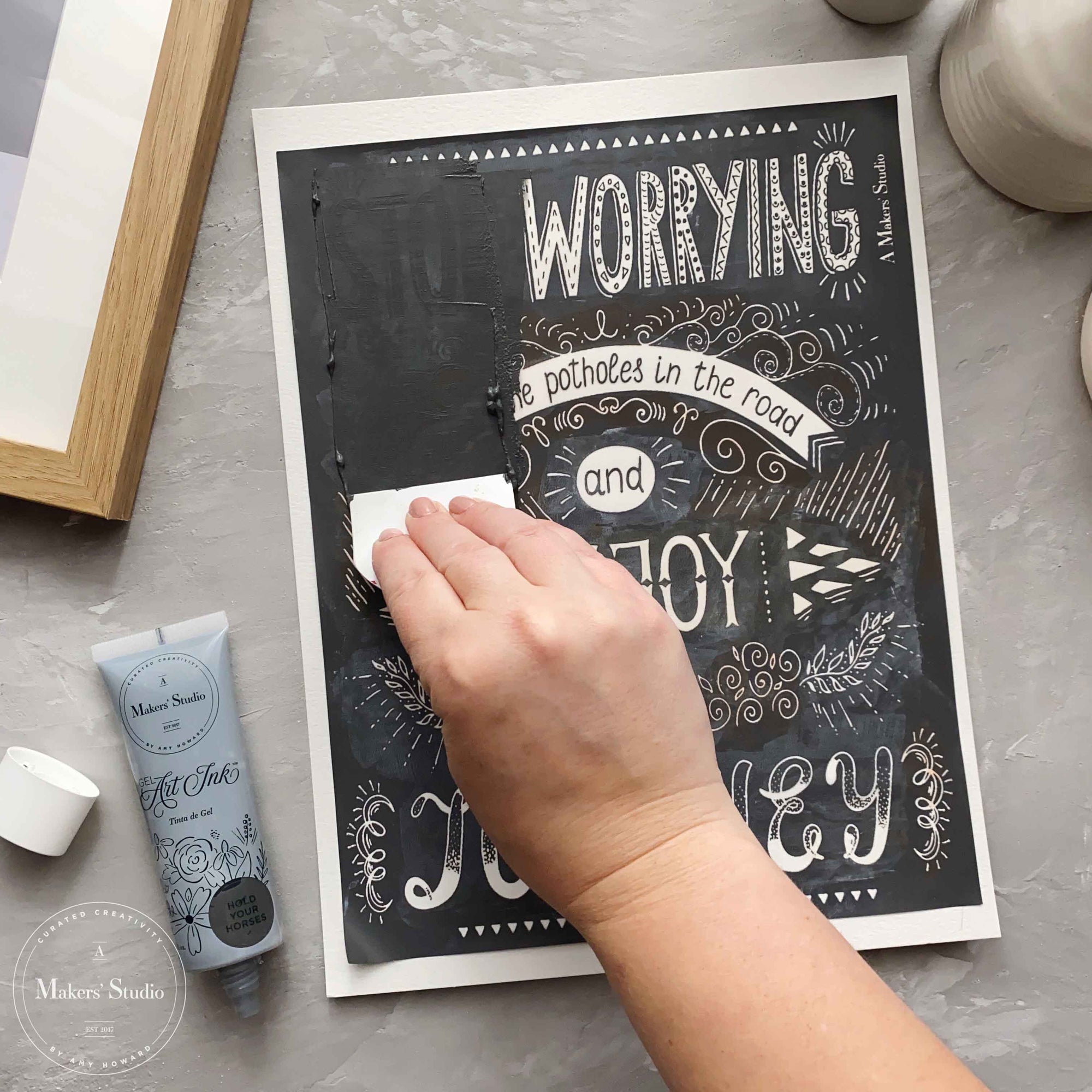Stop Worrying - Mesh Stencil - 8.5x11