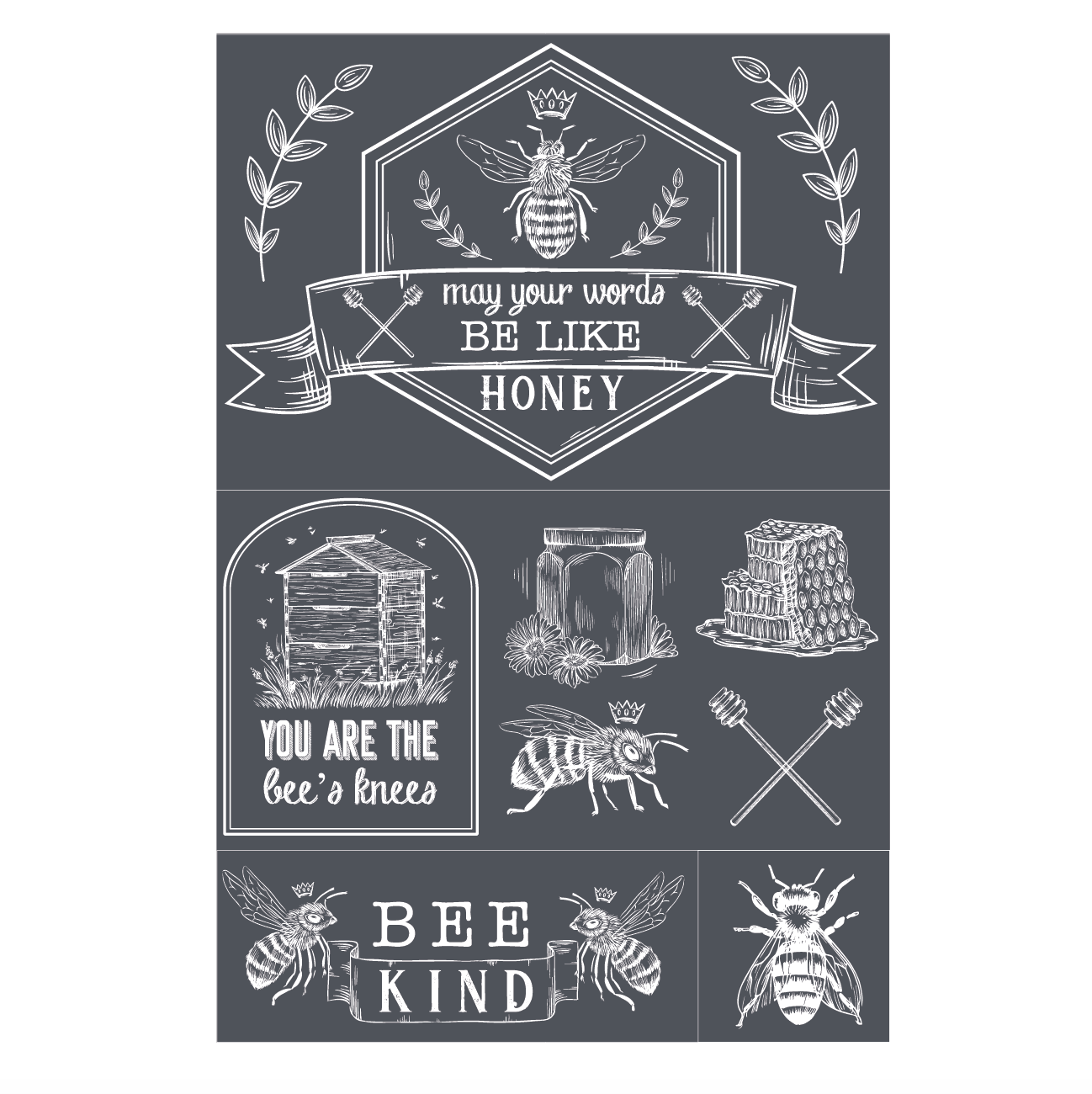 Words Like Honey - Mesh Stencil 12x18