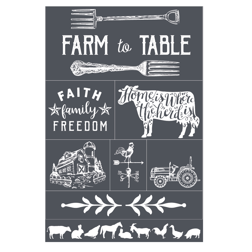 Farm to Table - Mesh Stencil 12x18